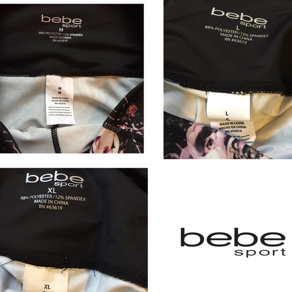 bebe sport Floral Mesh Capri Yoga Workout Leggings - Picture 8 of 8